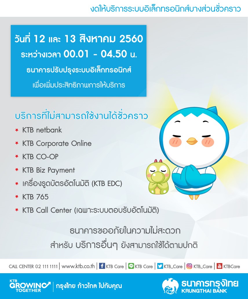 ปิดระบบ 12-13 ส.ค.